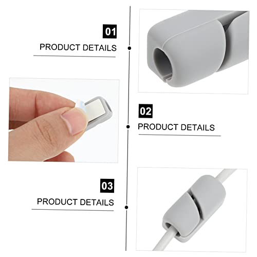 20pcs Clips Self-Adhesive Silicone Cable Fixing Clamps for Organizing USB Power and Mouse Cords Office
