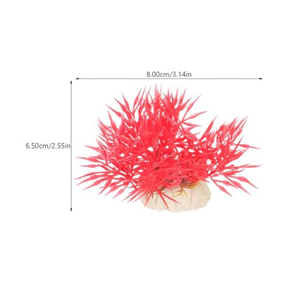 Beaupretty 20Pcs Decorative Fake Aquarium Plants Fish Tank Grass Artificial Plastic Aquatic Decor for Fish Tanks and Aquariums with Green and Crimson Grass Clumps and Lifelike Desktop