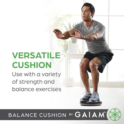 Gaiam Balance Disc Wobble Cushion, 16", Core Stability Seat - color: Black Cushion