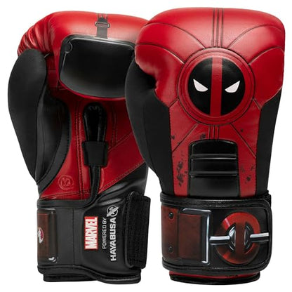 Hayabusa Marvel Hero Elite Boxing Gloves | Sparring and Training, Muay Thai Kickboxing, Fight Ready, Licensed Design, Padded Knuckle, 10oz 12oz 16oz, Men and Women - color: Deadpool, size: 12oz