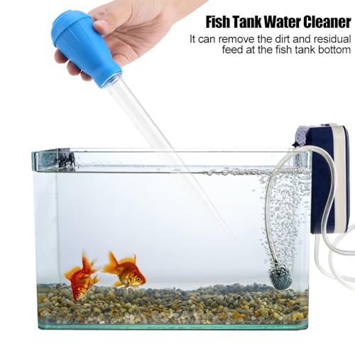 11.2 inch Aquarium Gravel Cleaner with Extension Tube 10ml/15ml/20ml/30ml Scale Plastic Siphon for Fish Tank Cleaning and Water Changing