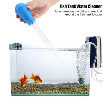 11.2 inch Aquarium Gravel Cleaner with Extension Tube 10ml/15ml/20ml/30ml Scale Plastic Siphon for Fish Tank Cleaning and Water Changing