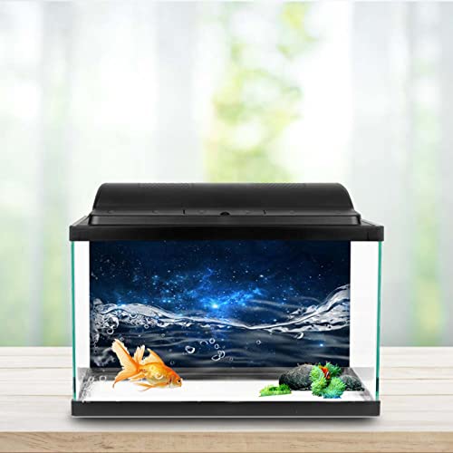 Filfeel Aquarium Background Fish Decorations Pictures PVC Adhesive Poster Stars Backdrop Decoration Paper Cling Decals Sticker(122 * 61cm)