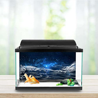 Filfeel Aquarium Background Fish Decorations Pictures PVC Adhesive Poster Stars Backdrop Decoration Paper Cling Decals Sticker(122 * 61cm)