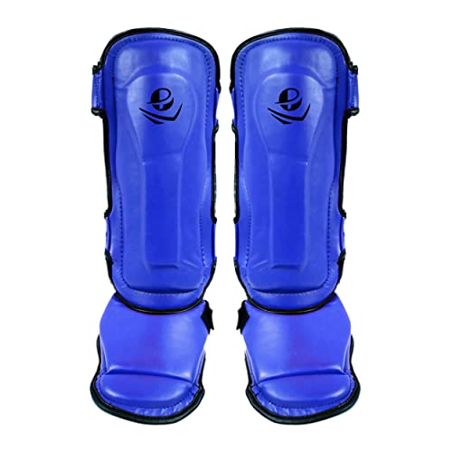 PFG Classic Shin Instep Guard for Boxing MMA Muay Thai Training - color: Blue, size: Child