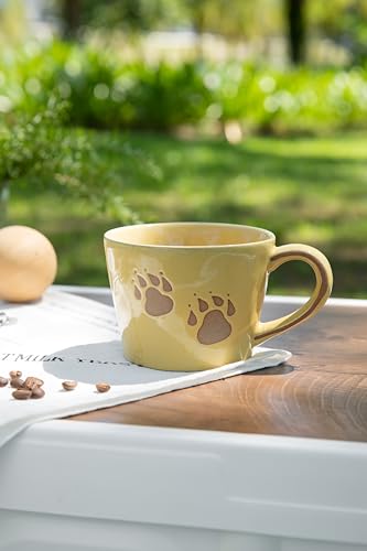 DIHOclub Lion Coffee Mug Ceramic 3D Wild Animal Inside Cup,Cute Cartoon Handmade Figurine Mugs,Holiday and Birthday Gift for Coffee Milk Tea Lovers,12 OZ (Yellow Lion) - color: Yellow Lion