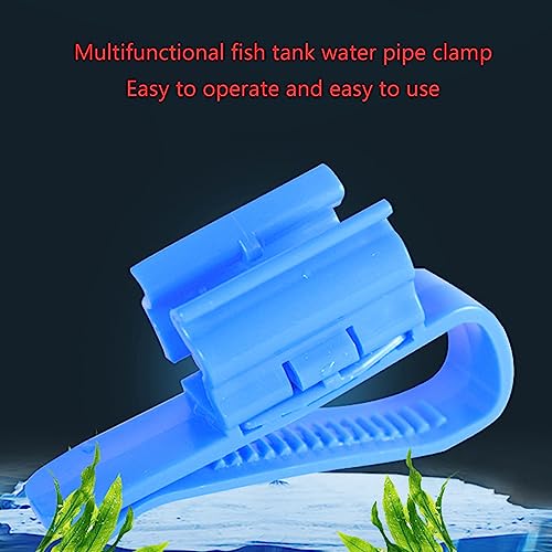 2 Pack Fish for Tank Mounting Clip Water Pipe Hose Holder Multifunction Adjustable Clamp for 0.31""-0.62"" Dia Tub Aquarium Tube Holder, Blue