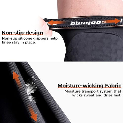 COOLOMG Basketball Knee Pads for Kids Youth Adult - color: Black New, size: X-Large