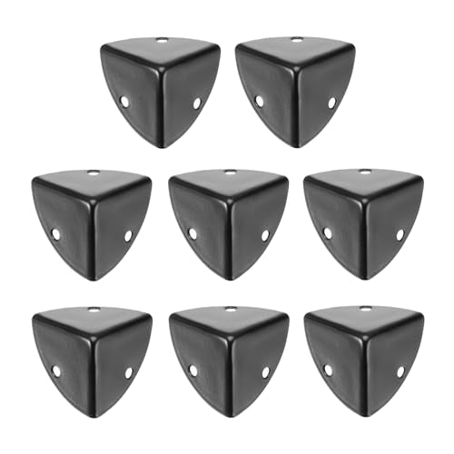 uxcell 8PCS Metal Corner Protector 1.1 x 1.1 x 1.1 Inch Box Edge Guard Protector Zinc Alloy Cabinets Speaker Corners Protector for Furniture Decorative (Black) - color: Black, size: 1.1 x 1.1 x 1.1 Inch