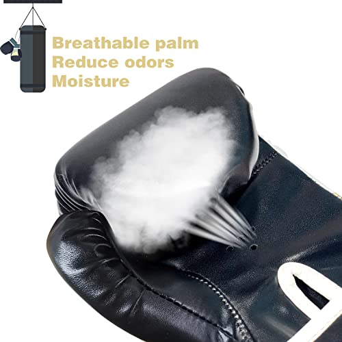 CKE Boxing Gloves for Kids Ages 5-12, Beginner Punch Bag Training Gloves - color: Black-02