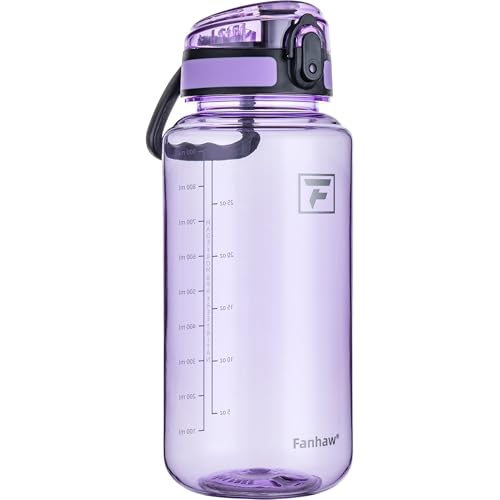 Fanhaw 32oz Clear Plastic Water Bottle with Anti-dust Lid, Amethyst - color: Amethyst