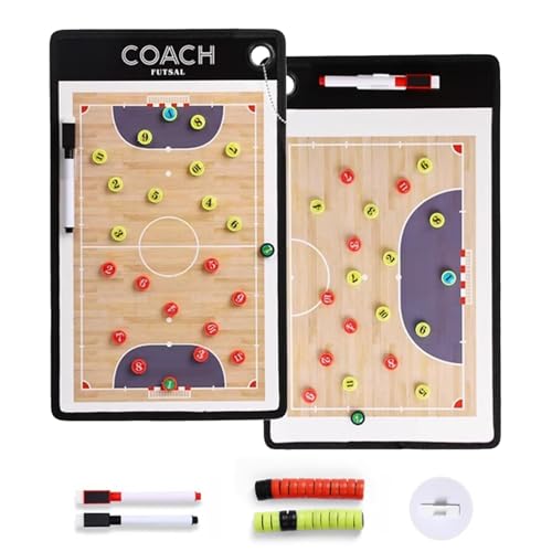 Magnetic Soccer Coaching Board, Futsal Tactics Clipboard, Double Sided Dry Erase Whiteboard, Portable Design, for Training