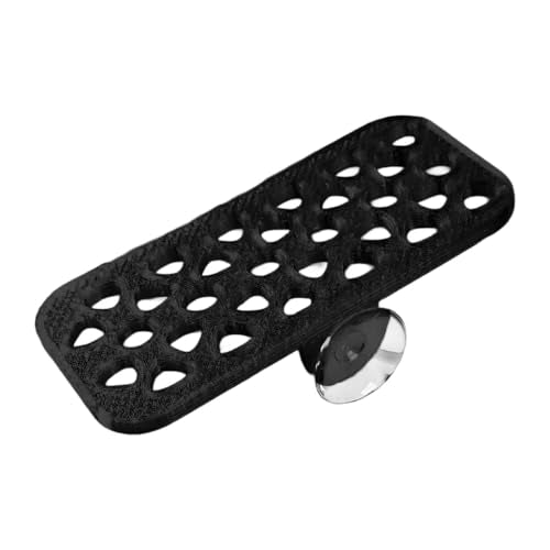 Moss Ledge for Aquarium – Live Moss Grow Platform | Suction Cup Plant Shelf | Aquascape Decor for Bettas, Shrimp & Frogs | Aquatic Plant Holder (Black, Small Rectangle) - color: Black, size: Small Rectangle
