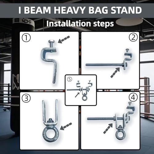 Heavy Duty Steel Beam Clamp Suitable I-Beam 2.48" to 8.46" 1Set