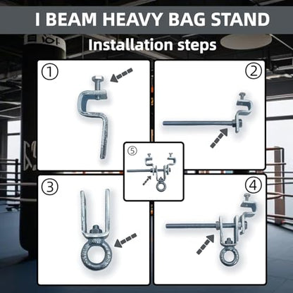 Heavy Duty Steel Beam Clamp Suitable I-Beam 2.48" to 8.46" 1Set