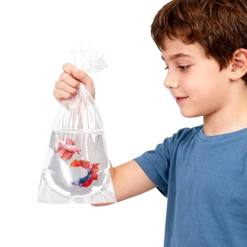 Fish Bags 100 Packs, 4x10" Round Bottom Double Seal Clear Live Fishes Bags Fish Transport Container for Small Fishes and Shrimp (Ultimate 3 mil, 100 Pack) - color: 4x10”, 100Pcs