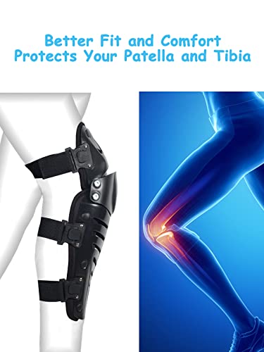 RIDBIKER Motorcycle Knee Shin Guards, Bendable MTB Knee Pads - color: Black, size: Medium