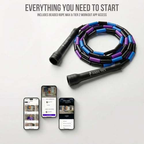 Elevate Rope Beaded Jump Rope, 1 in Beads, 10 ft Adjustable, Segmented - color: Galaxy