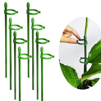 Belit 8 Pack Small Plant Support Plant Stakes, Adjustable Garden Single Stem Support Stake, Planter Support Ring for Orchid, Rose, Peony, Peppers and More, DIY 24 inch - size: 24Inch