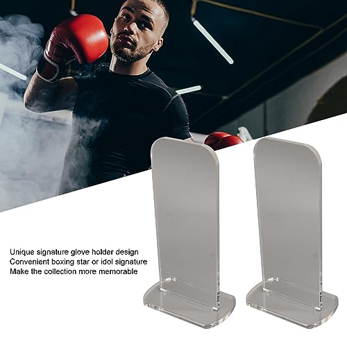 Glove Stand for Boxing, 2Pcs Acrylic Boxing Glove Stand Vertical Boxing Glove Display Stand Acrylic Gloves Holder for Boxing Collectors (Transparent) - color: Transparent