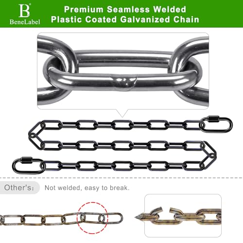 BeneLabel 2Pcs 85" Heavy Duty Swing Chain with Hooks Porch Swing Chains - color: Black, size: 85"