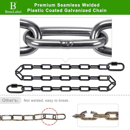 2Pcs 65" Swing Chain Heavy Duty Hanging Chairs Chains 1000 LBs Capacity - color: Black, size: 65"