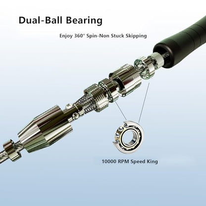 Speed Ropes Jump Rope For Men/Women-Tangle-Free-Self-Locking Screw-Free Design - color: Black