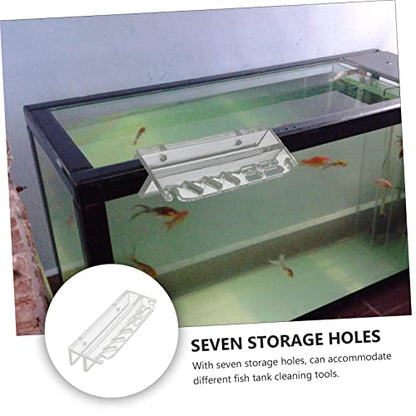 Acrylic Aquarium Tool Organizer Rack Scissors Tweezers and Scrapers Storage Stand for Efficient Water Plant Maintenance Easy Installation and Design