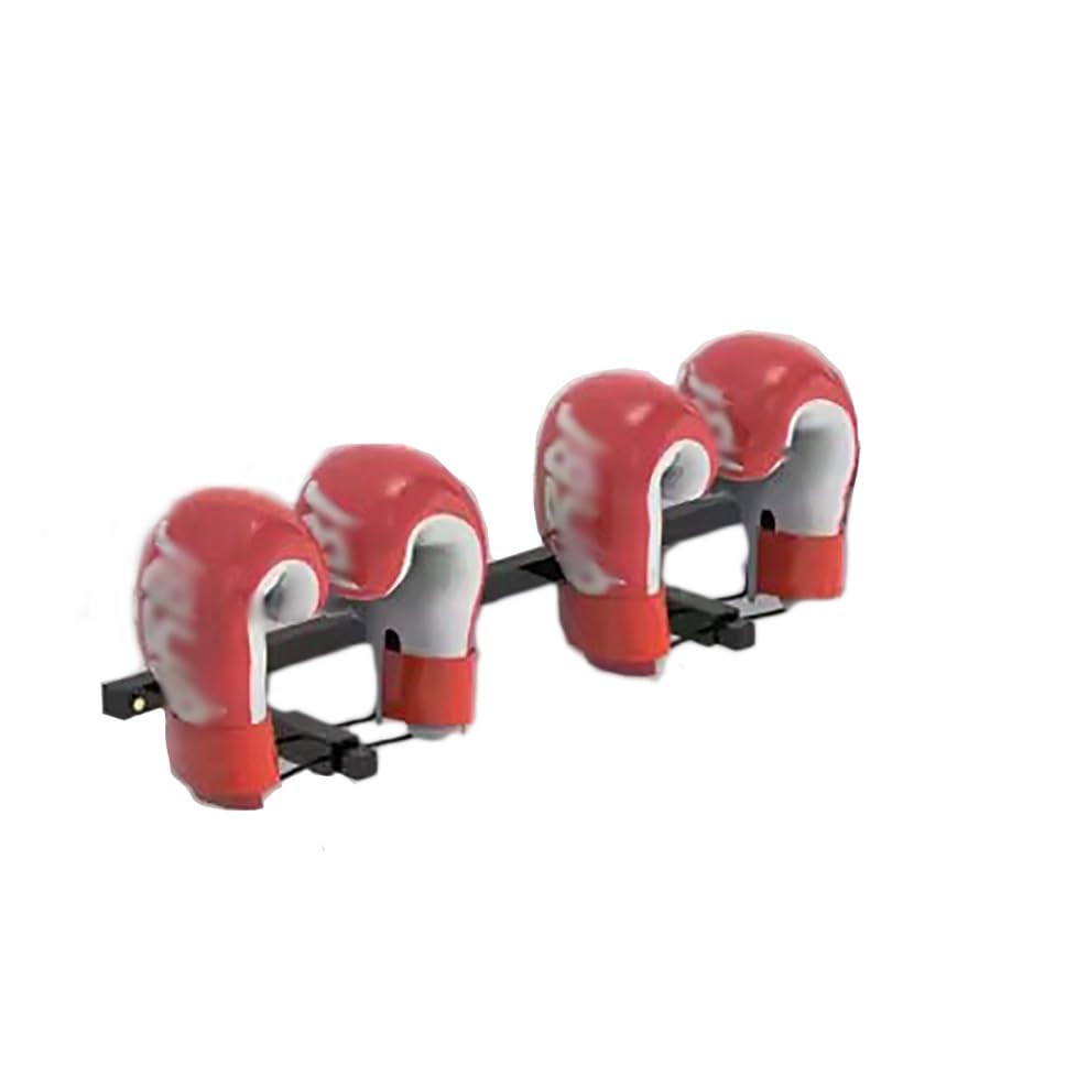 WDJBPSH Wall Mounted Display Boxing Glove Holder, Black Powder Coated Storage Rack with Metal Hook, Hold 2/3 / 4/5 Pair of Training Gloves Dryer - size: 55cm/21.6in long