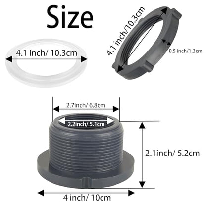 8PCS Bulkhead Fitting 2 inch Double Threaded Bulkhead Water Tank Connector PVC Bulkheads Fitting Threaded Thru-Bulk Pipe Fittings for Rain Barrels, Aquariums, Ponds, Water Tanks