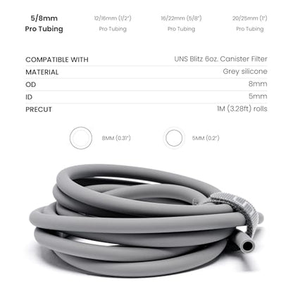 Ultum Nature Systems Pro Tubing - 5/8mm ID/OD Durable Aquarium Filter Tubing, CO2 and Airline Tubing for Fish Tanks - 1 Meter/3.28 Feet Roll