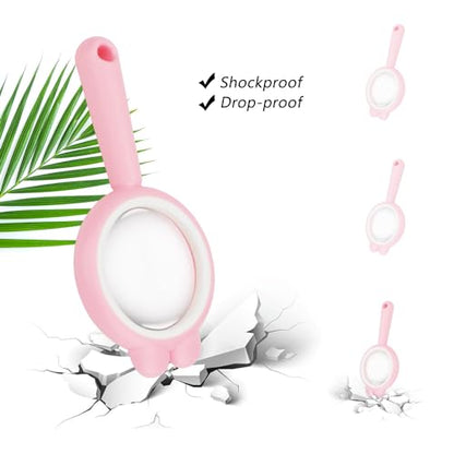 Rongon Small Magnifying Glass 4X Drop Resistant Magnifier Lenses Mini Handheld Magnifying Lenses Learning Tool for Children Class Outdoor Observation Party Fun Tool - color: Pink