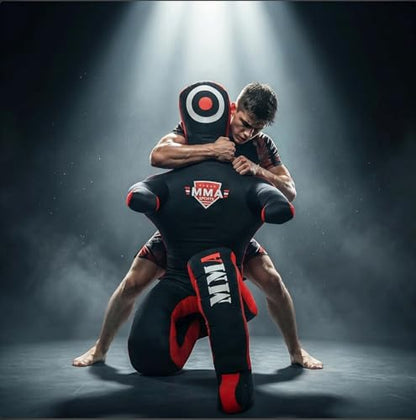 MMA Sports Brazilian JIU Jitsu Grappling Submission Throwing Dummy Punching Heavy Bag Kick Boxing Dummies UNFILLED - color: Black-2, size: 5ft, style: Sitting