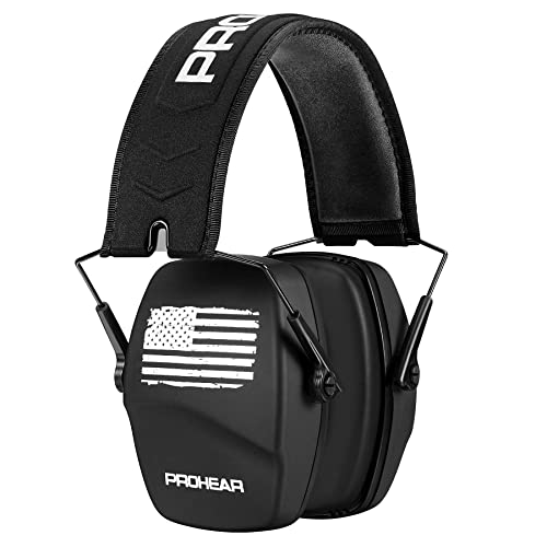 PROHEAR 016 NRR 26dB Shooting Ear Protection, Slim Passive Earmuffs - color: F Black