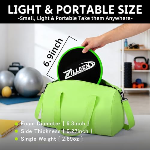 ZILLEEN Exercise Sliders for Working Out Pilates Fitness Discs 2pcs - color: Green