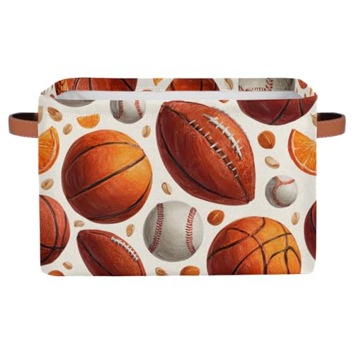 Cubes Storage Baskets,American Football Foldable Storage Box,Waterproof Open Shelf Organizer Bin for Kid Clothes Toy Empty Gift Baskets - color: Color-zz05