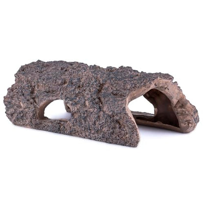 Natural Reptile Hide Basking Platform, Hideout Decor for Aquarium, Fish Tank, Bearded Dragon, Gecko, Shrimp, Betta (Moss Tree Cave, Medium)