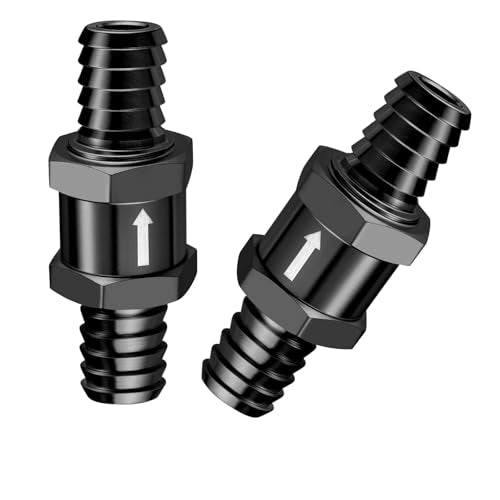 EVIL ENERGY 1/2" Fuel Check Valve One Way Inline Non Return Diesel Gasoline Black (12mm OD,2PCS) - color: Black, size: 1/2