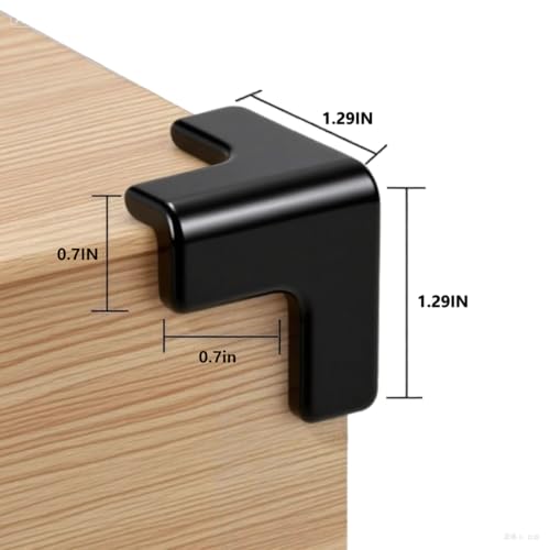 Black Soft Silicone Corner Guards for Baby Proofing – Adhesive Clear Table Edge Protectors for Furniture, Glass Tables, Sharp Edges (Black, 8-Pack) - size: Small