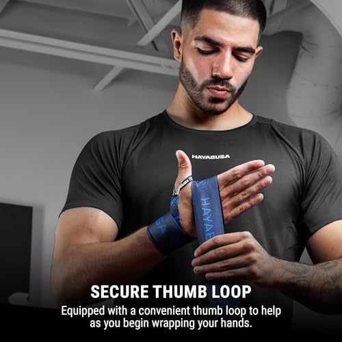 Hayabusa Deluxe Boxing Hand Wraps - 180in - color: Blue, size: 180"