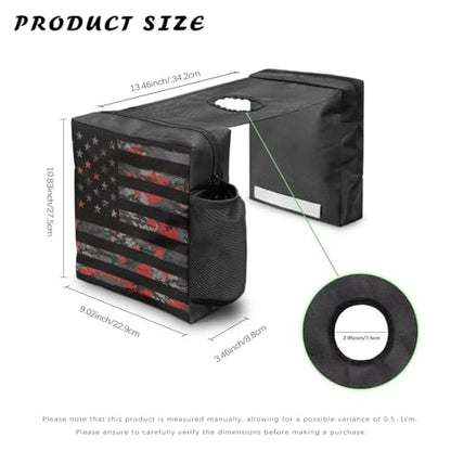 American Flag Camo ATV Tank Bag 4-Wheelers Saddle Bag Waterproof Motorcycle Bag UTV Hanging Storage Bag Compatible with Sportsman Scrambler Honda Rancher FourTrax Grizzly