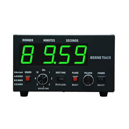 Boxing Interval Timer,Professional Gym Timer with LED Display,Selectable Training Time and Cycle Repetitions,Adjustable Sound Gym Interval Timer Green - color: Green