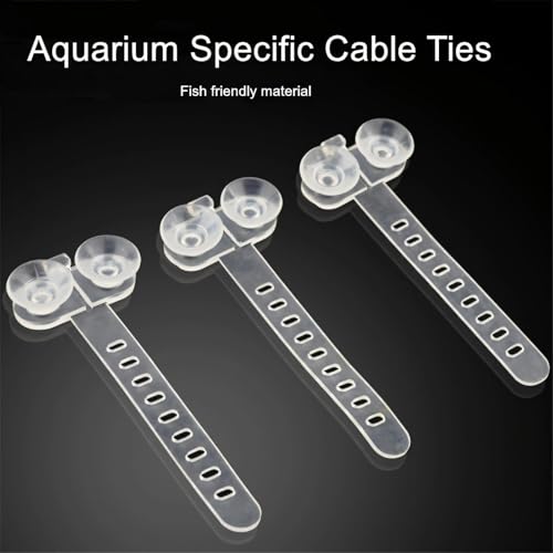 Aquarium Suction Cup Cable Tie with Strong Adhesion for Firm Attachment of Wire Organization in FishTanks 10PCS - color: Black