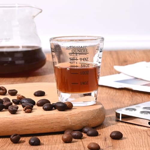 2 Pcs Measuring Cup with Measuring Line, 1 oz/30 ml Measuring Cup with Ounces and Milliliters, Red+Black - color: Red+Black, size: ['1 oz/30 ml']