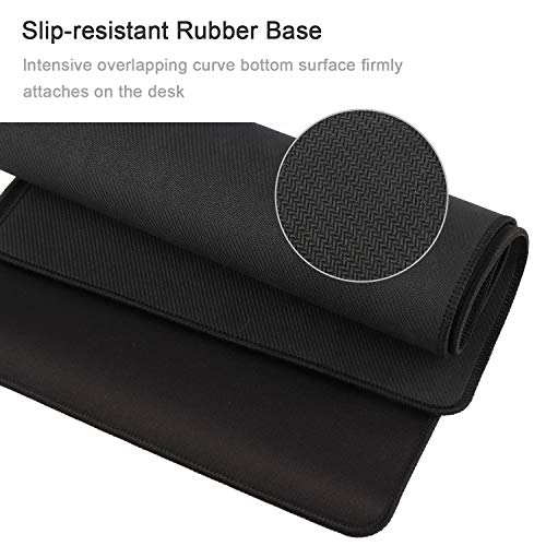 Gaming Mouse Mat/Mouse Pad 23.6x11.8x0.12Inch | XXL Mouse pad | Table mat/Large Size | Improved Precision and Speed | Rubber Base for Stable Grip on Smooth Surfaces Non-Slip (60x30Black004)