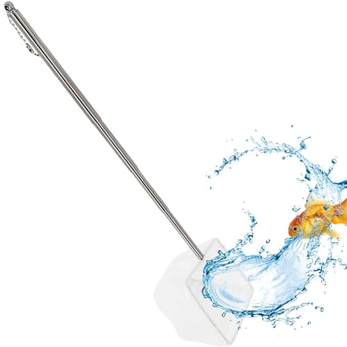 Aquarium Fish Tank Net - Fish Catching Net, Expandable Goldfishh Net | Fish Aquariums Nets with Adjustable Long Handle, Small Aquarium Net, Pond Shrimp Aquarium Net for Fiish Small Pond and Pool - size: large-square