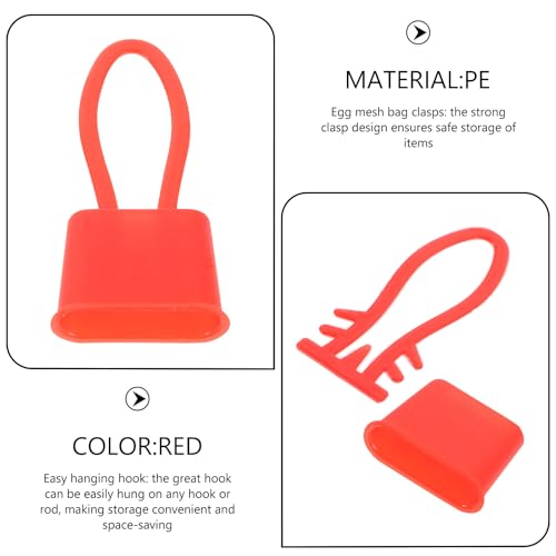Luxshiny 200pcs Plastic Egg Mesh Bag Clasps Hooks, Reusable Potato and Grocery Mesh Bag Closure Clips for Kitchen Storage and Food Packaging