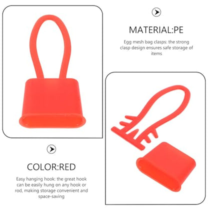 Luxshiny 200pcs Plastic Egg Mesh Bag Clasps Hooks, Reusable Potato and Grocery Mesh Bag Closure Clips for Kitchen Storage and Food Packaging