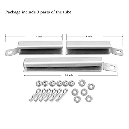 4 Pack 304 Stainless Steel Carryover Tubes - Universal Gas Grill Crossover Tube Replacement for Charbroil, Nexgrill 5-Burner & Most 4-5 Burner Grills