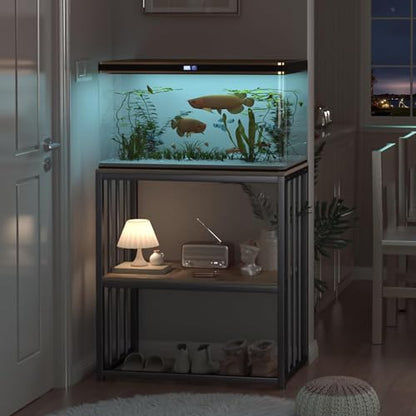 20-29 Gallon Fish Tank Stand, Adjustable 2-Tier Metal Aquarium Stand with Shelf for Fish Tank Accessories Storage,Turtle Reptile Terrariums Stand Rack for Home Office,Tank not included